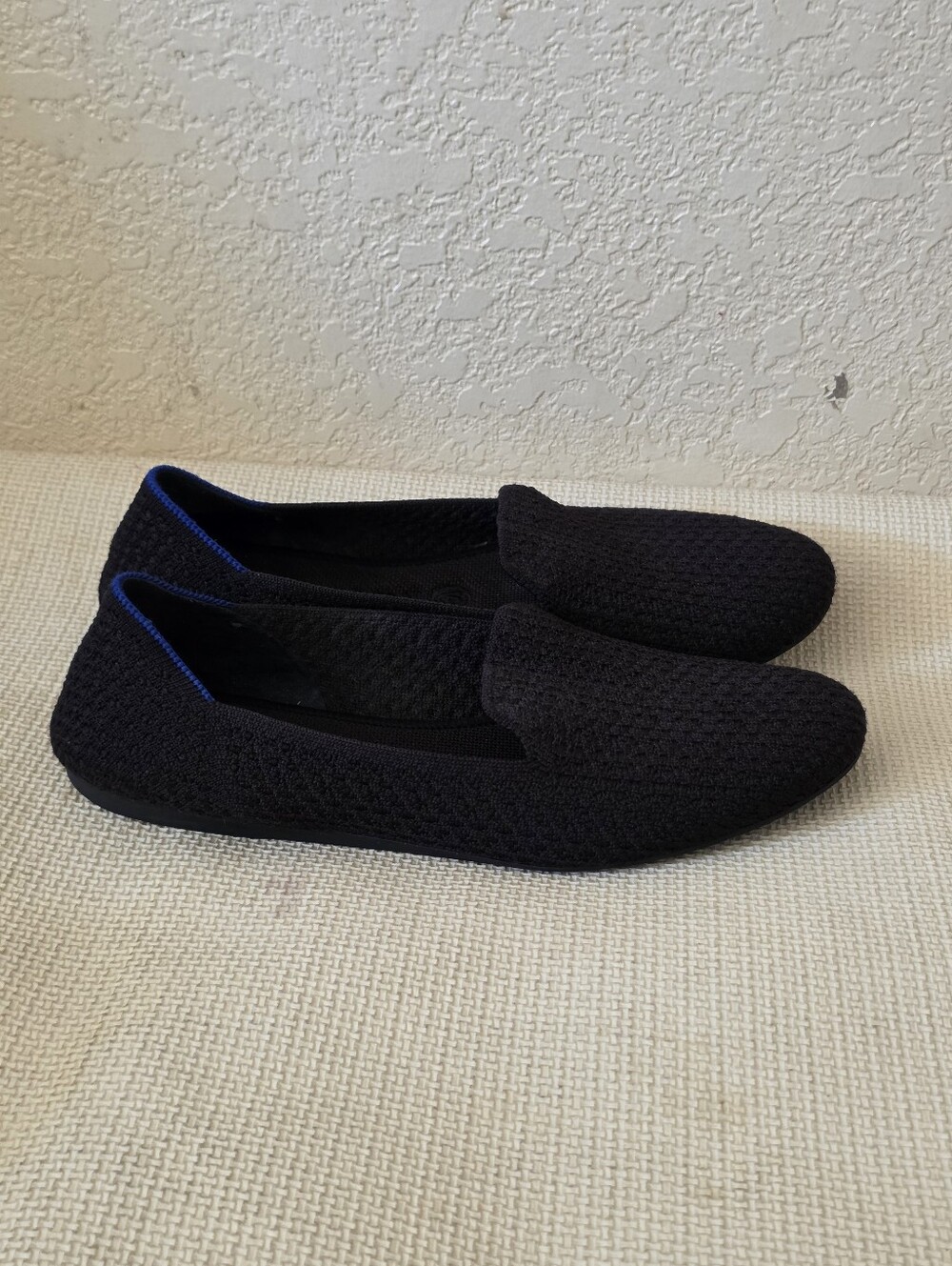 Rothy's  Black Knit Slip-On Loafers Women Flat Size 9.5